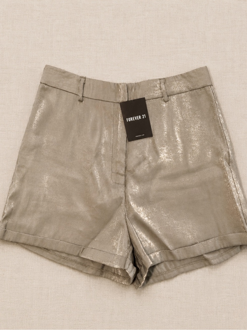 🏷️Y2K Shimmering Sage Green High-waisted Dress Shorts Size S